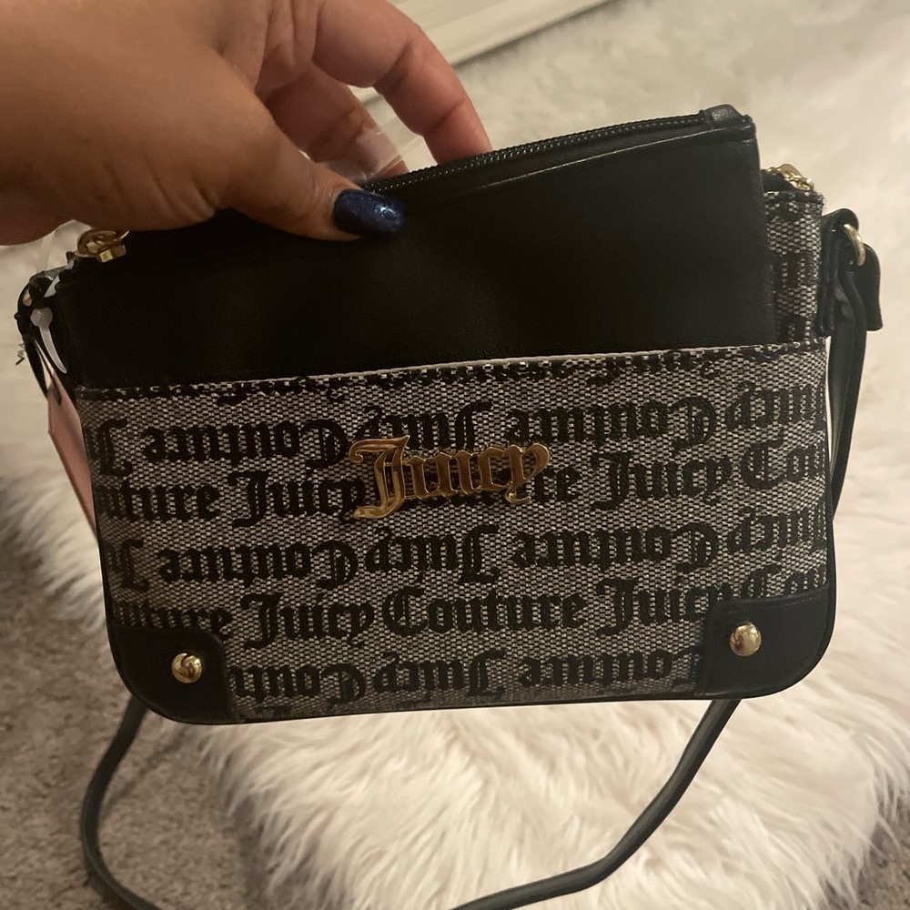 Juicy Couture Black Gray Cross bag
